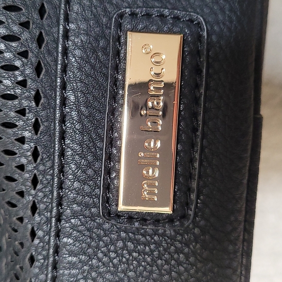 Black Vegan Leather Drawstring Bucket Bag - Picture 3 of 11